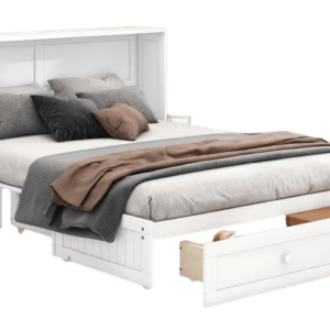 Cama Murphy Minimalista Branca com Armazenamento Prático